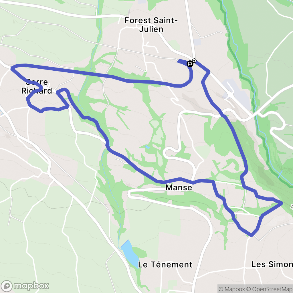 Forest-Saint-Julien : carte du parcours de randonnée - France