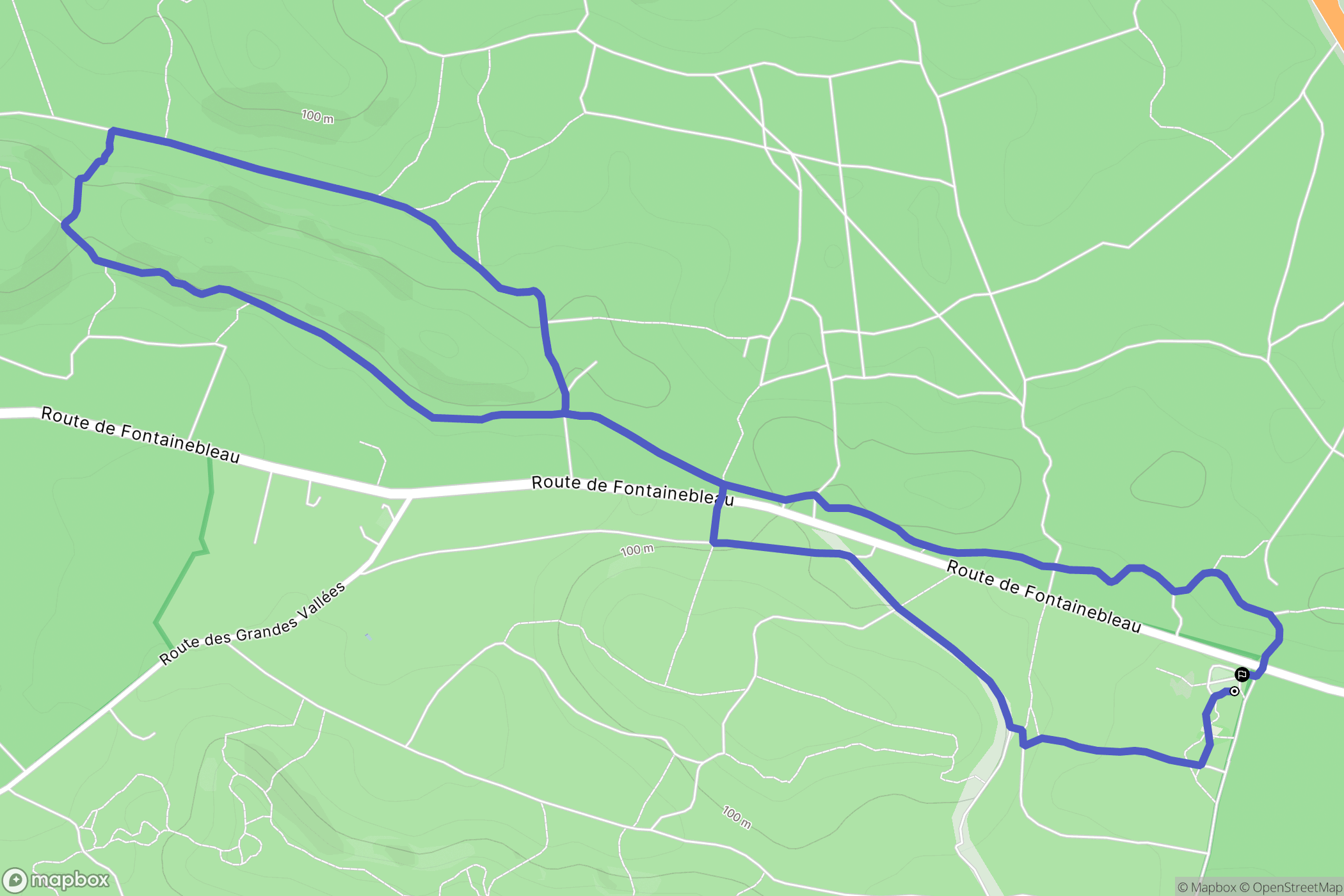 Noisy-sur-École : carte du parcours de randonnée - France