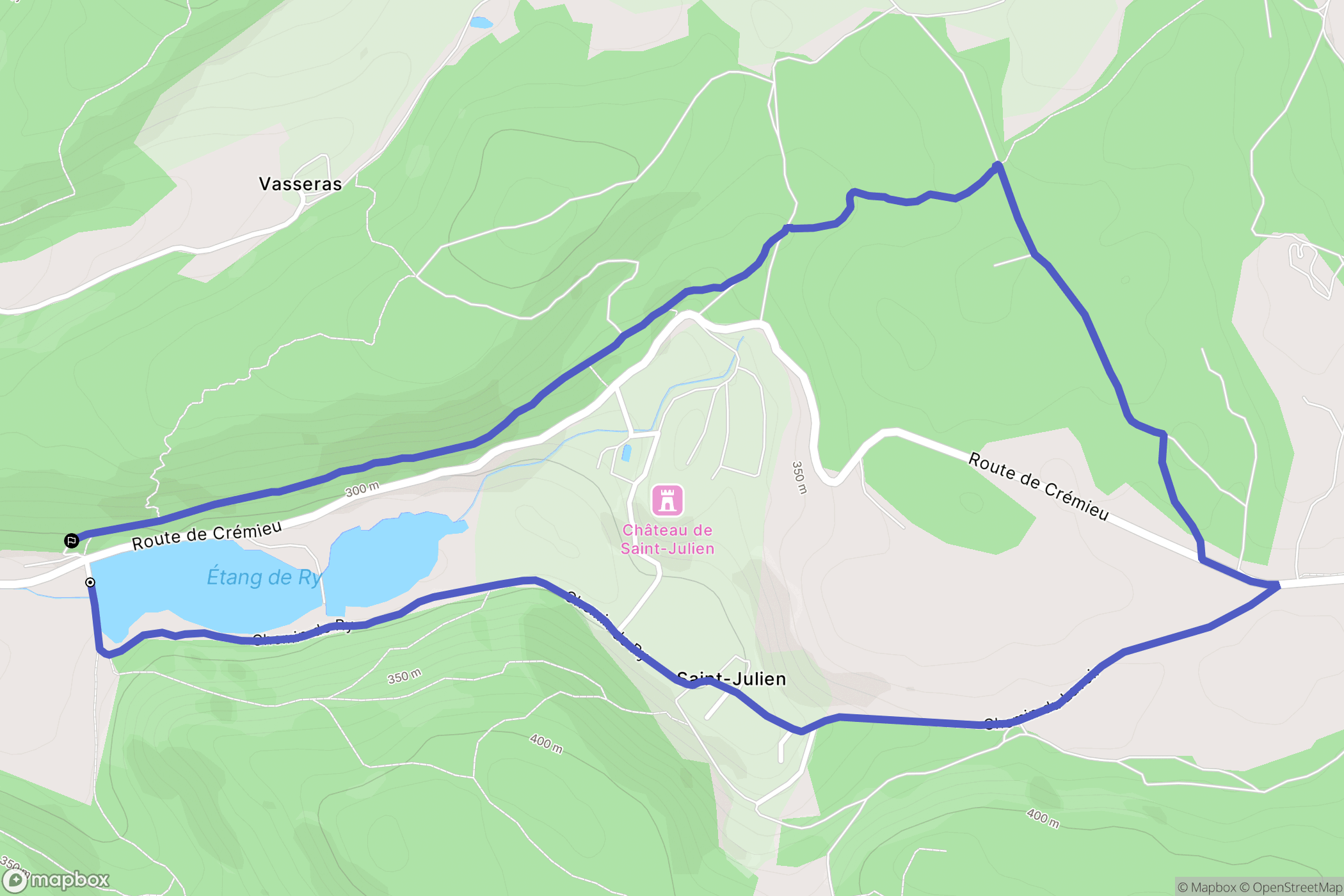 Siccieu-Saint-Julien-et-Carisieu : carte du parcours de randonnée - France
