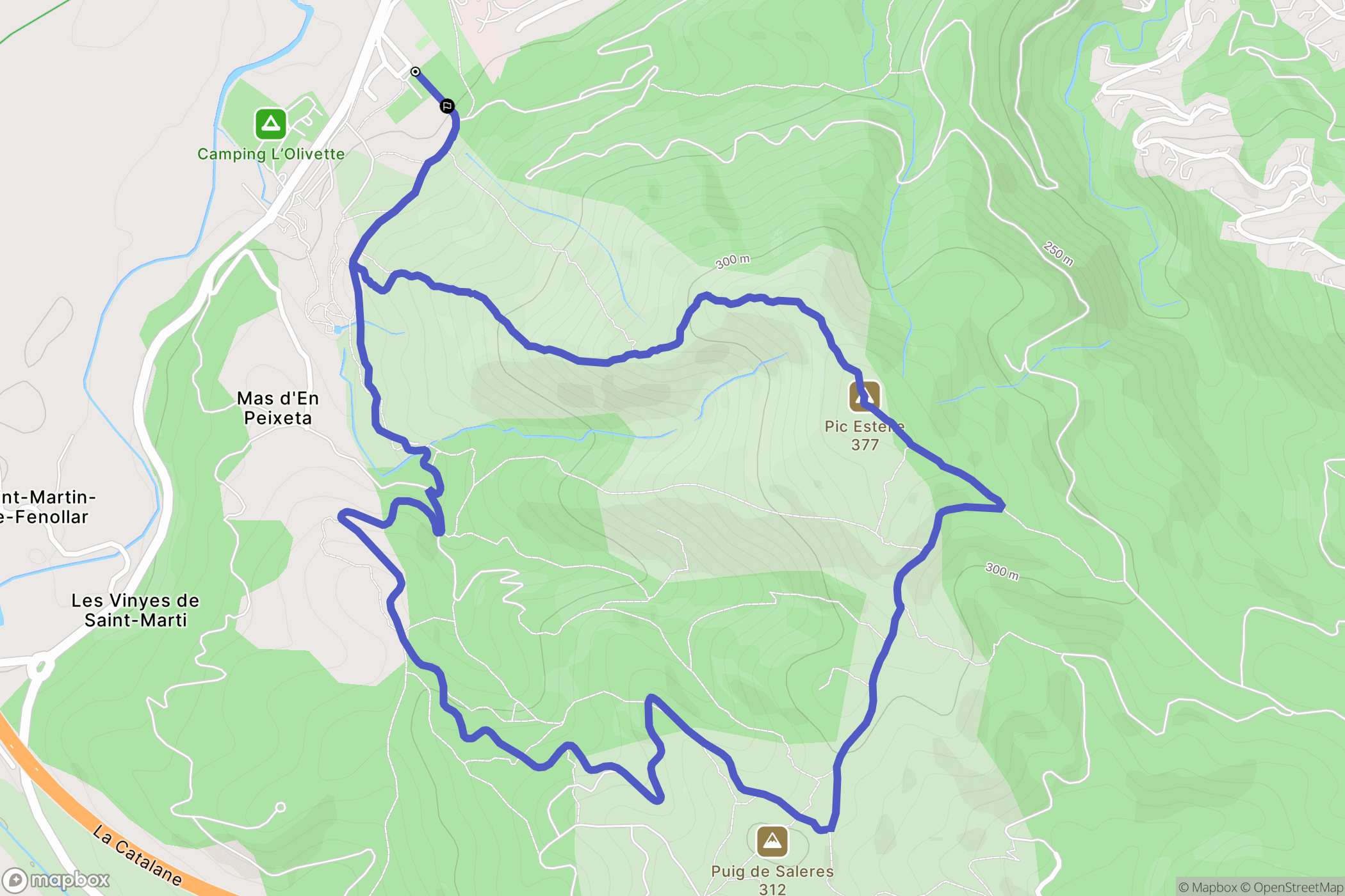Le Boulou : carte du parcours de randonnée - France