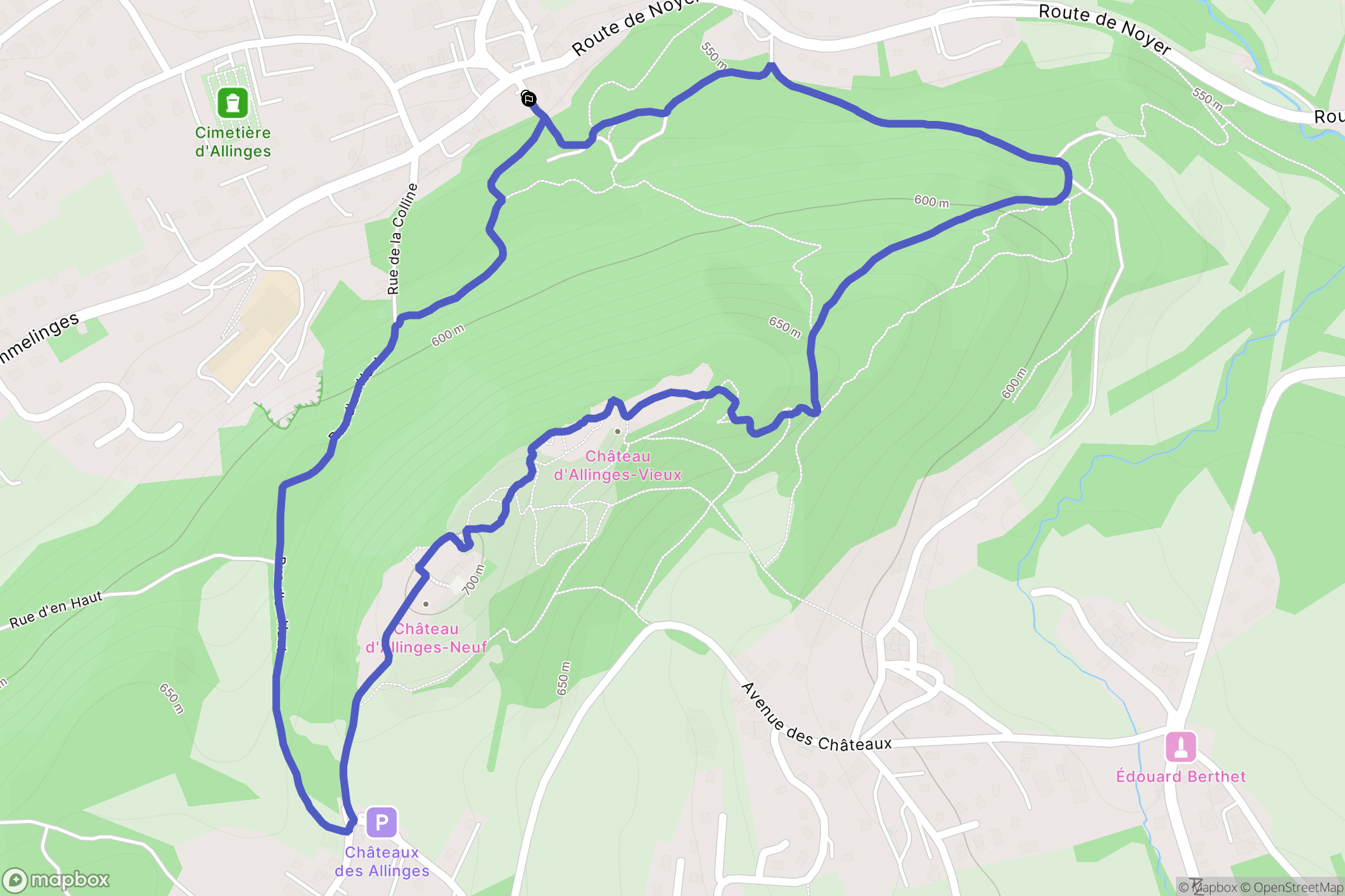 La Vernaz : carte du parcours de randonnée - France