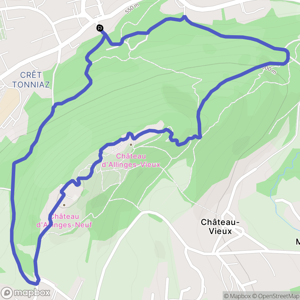 La Vernaz : carte du parcours de randonnée - France