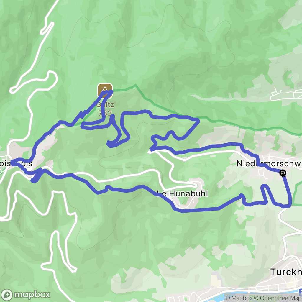 Niedermorschwihr : carte du parcours de randonnée - France