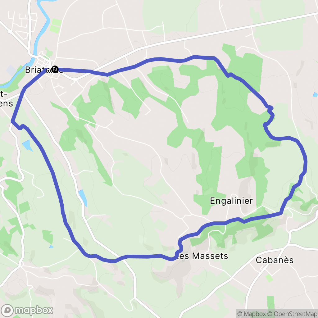 Briatexte : carte du parcours de randonnée - France