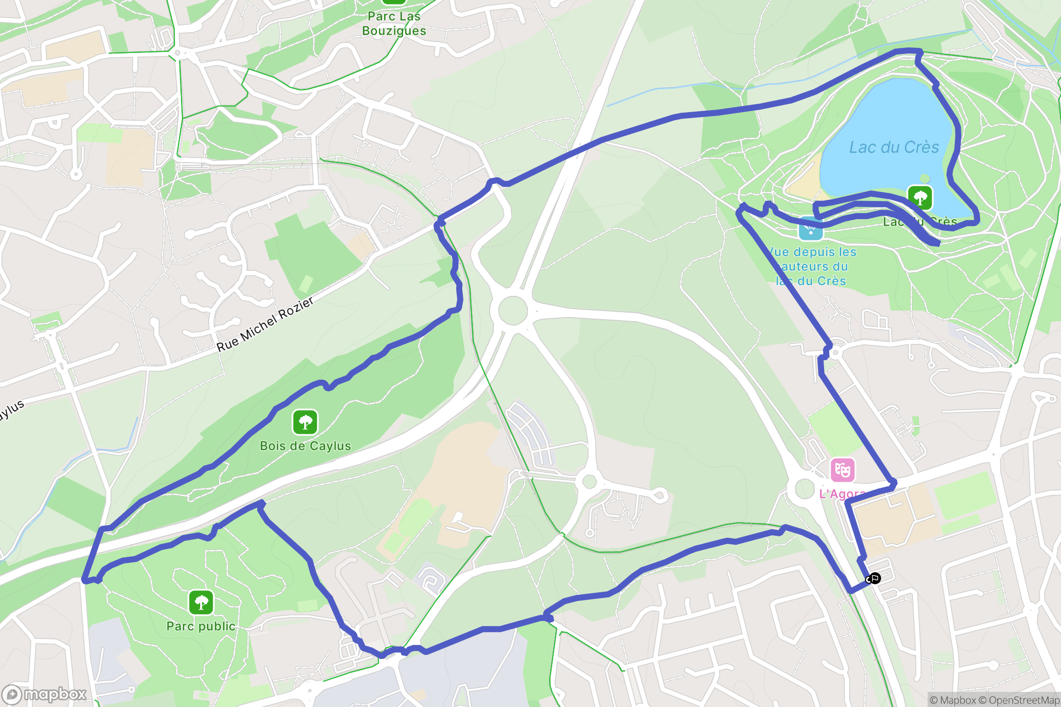 Le Crès : carte du parcours de randonnée - France