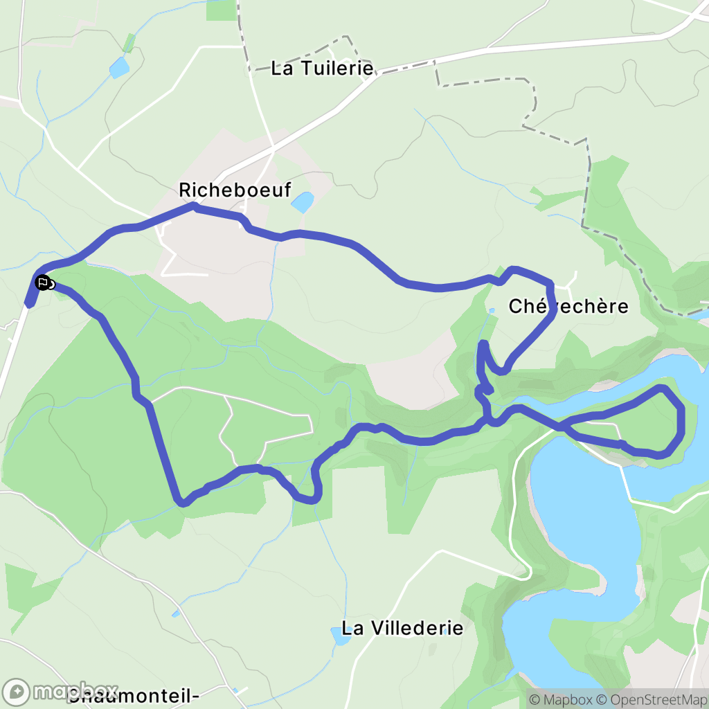 Budelière : carte du parcours de randonnée - France