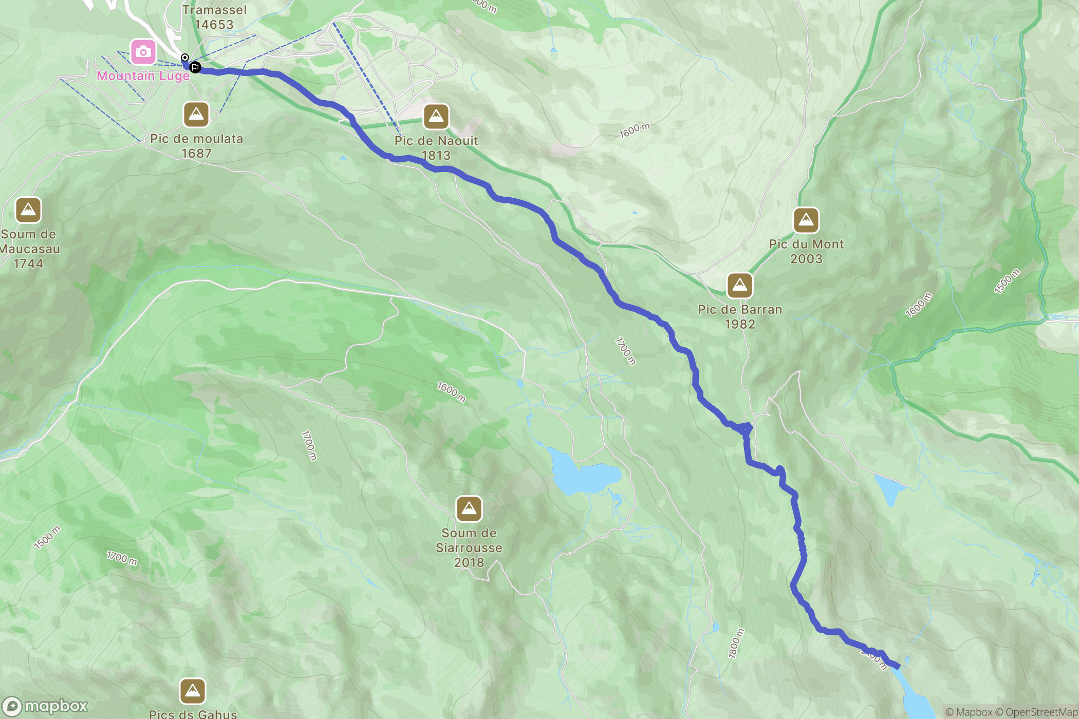 Beaucens : carte du parcours de randonnée - France