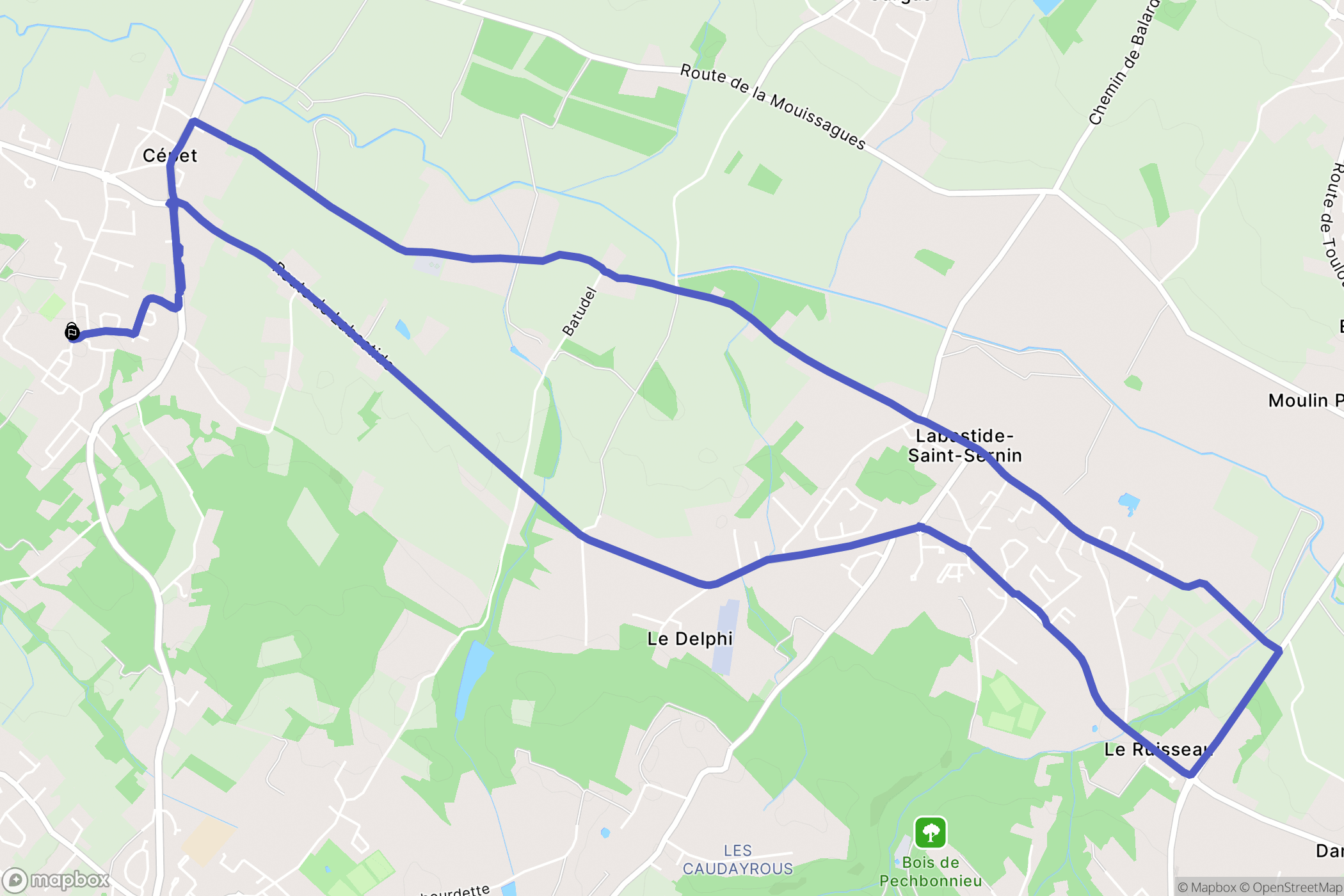 Cepet : carte du parcours de randonnée - France