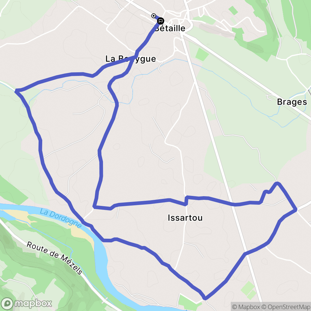 Bétaille : carte du parcours de randonnée - France