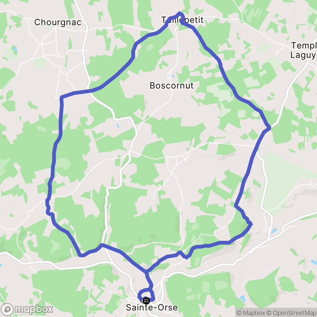 Sainte-Orse : carte du parcours de randonnée - France