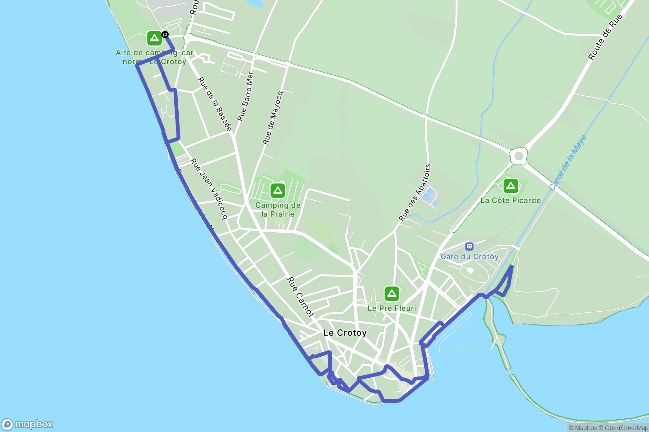 Le Crotoy : carte du parcours de randonnée - France