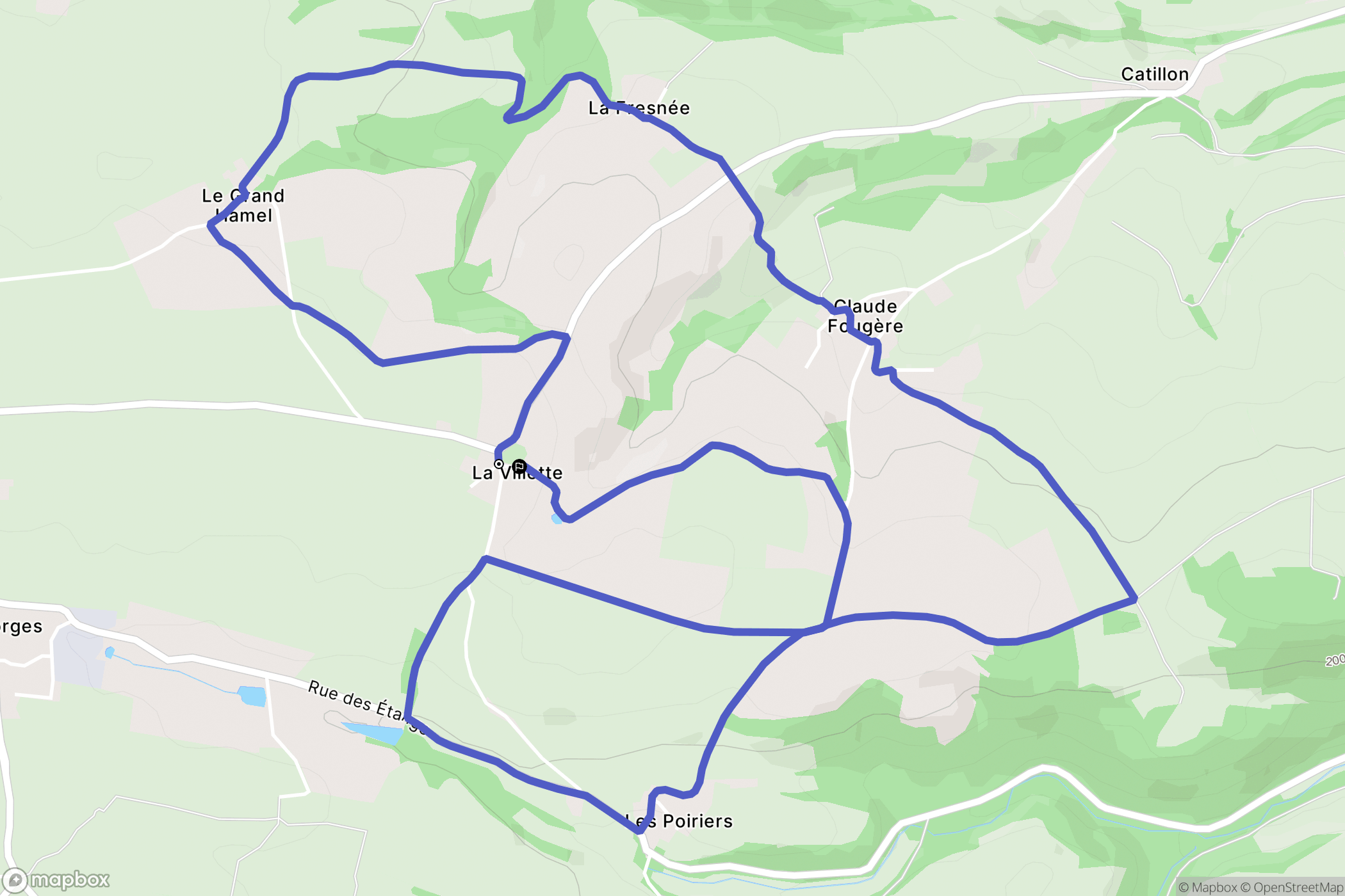 La Villette : carte du parcours de randonnée - France