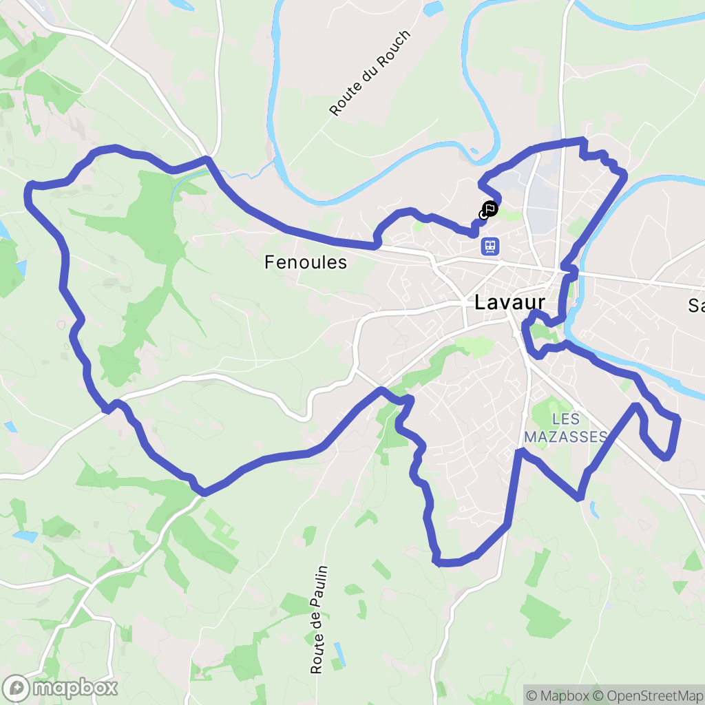 Lavaur : carte du parcours de randonnée - France