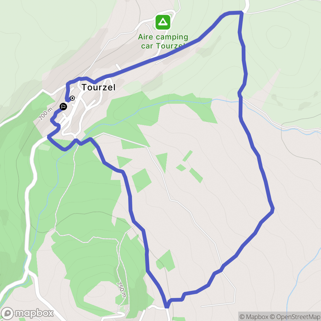Tourzel-Ronzières : carte du parcours de randonnée - France