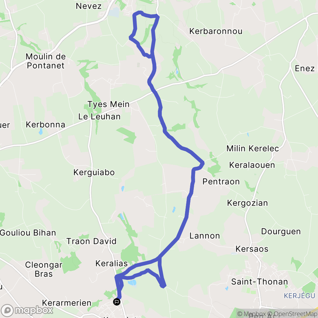 Kersaint-Plabennec : carte du parcours de randonnée - France