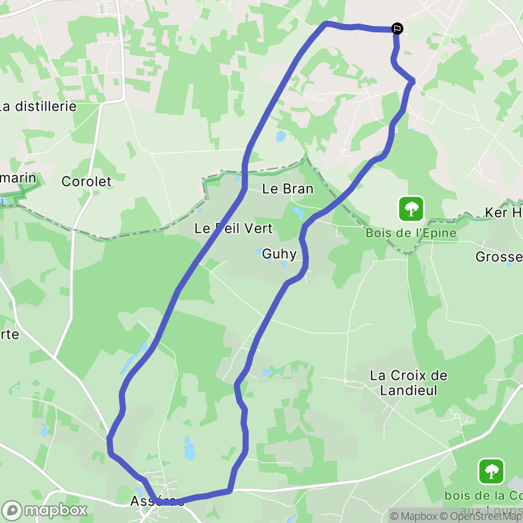 Férel : carte du parcours de randonnée - France