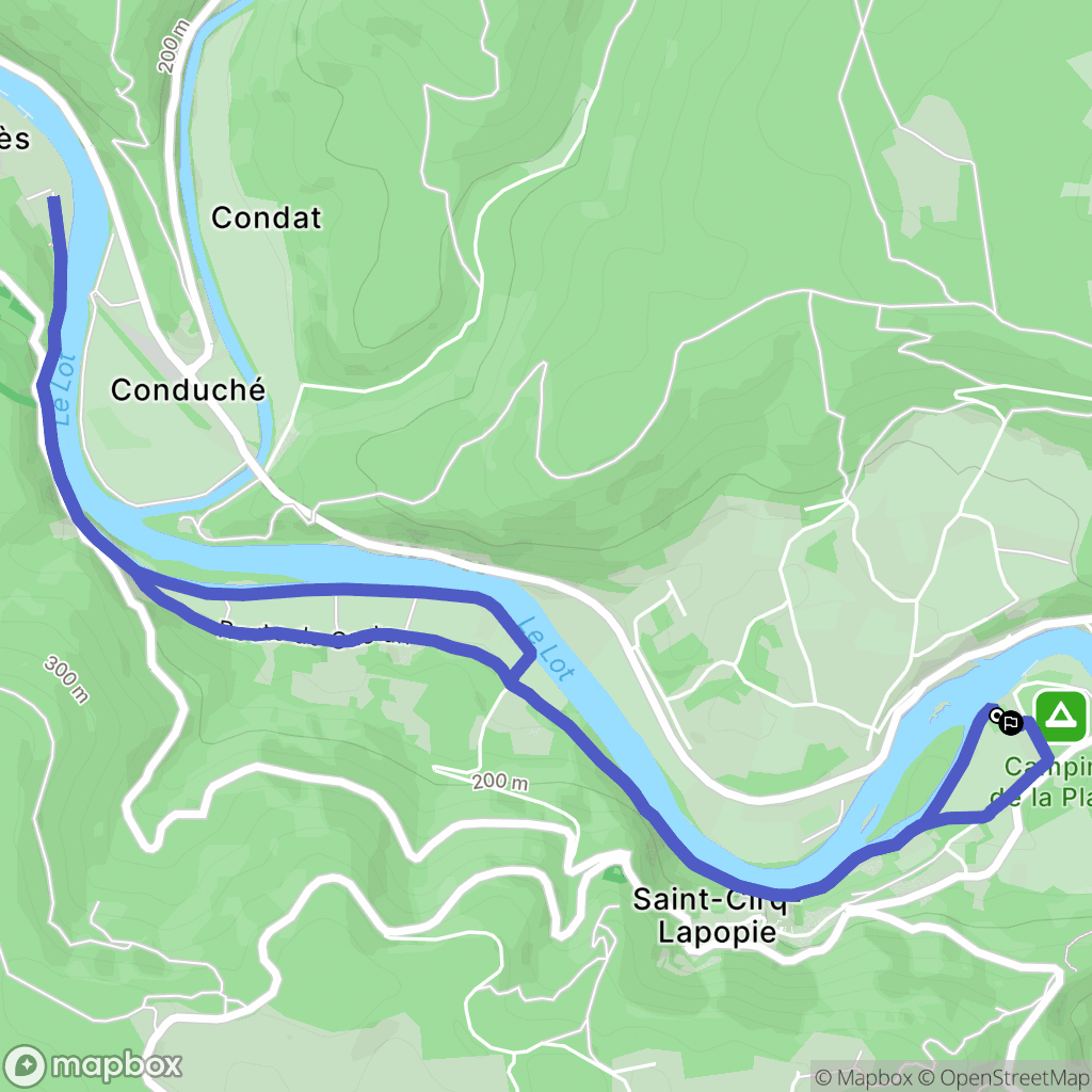 Saint-Cirq-Lapopie : carte du parcours de randonnée - France