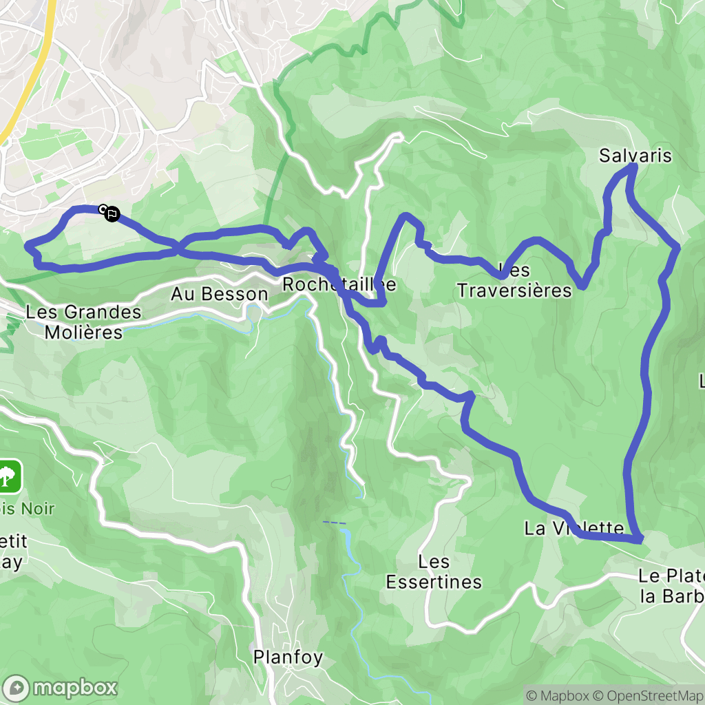 Saint-Étienne : carte du parcours de randonnée - France