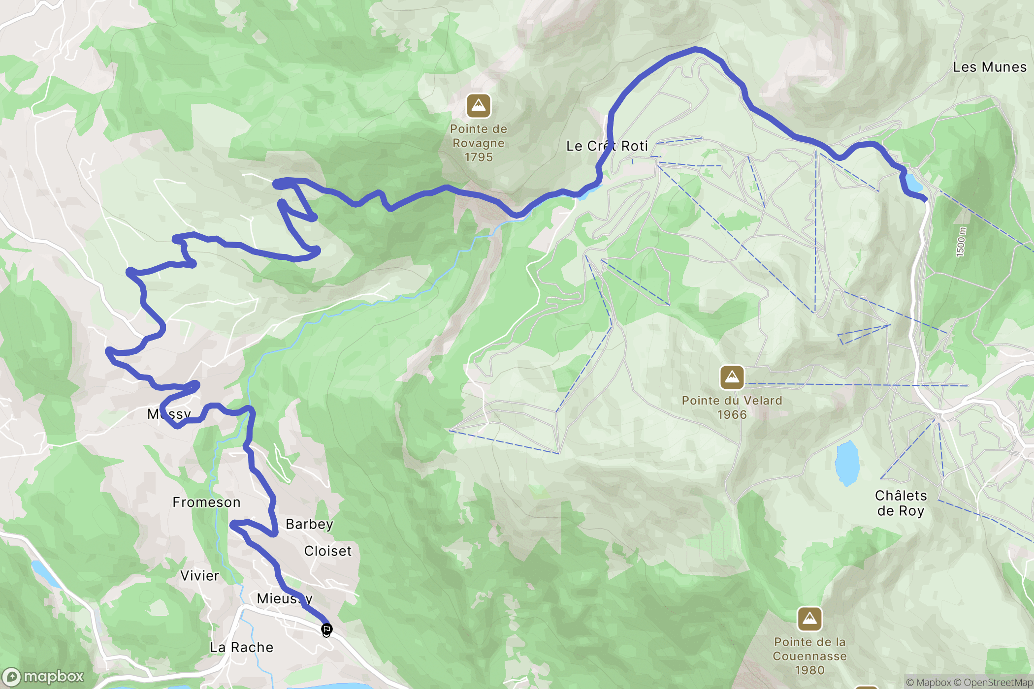 Mieussy : carte du parcours de randonnée - France