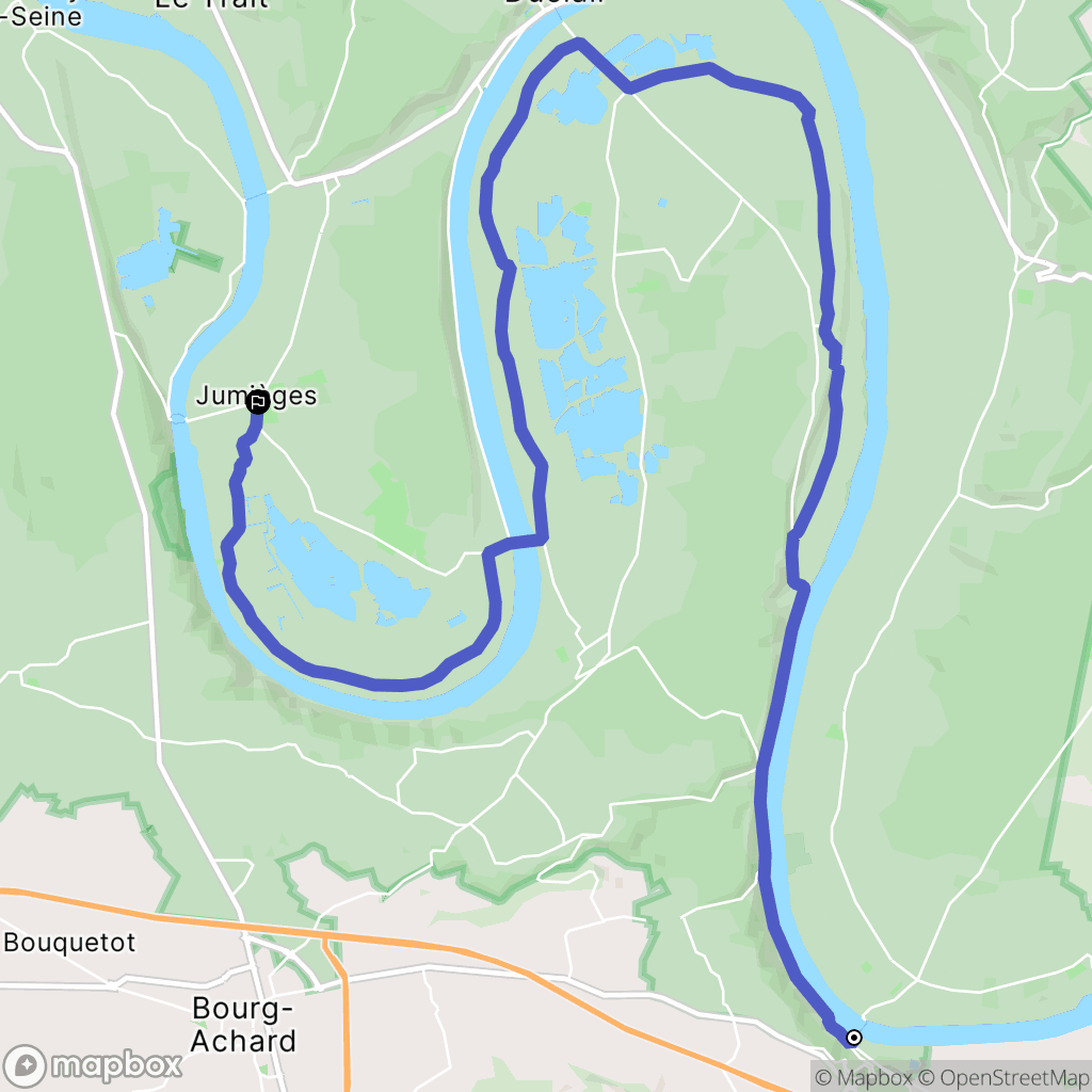 La Bouille : carte du parcours de randonnée - France