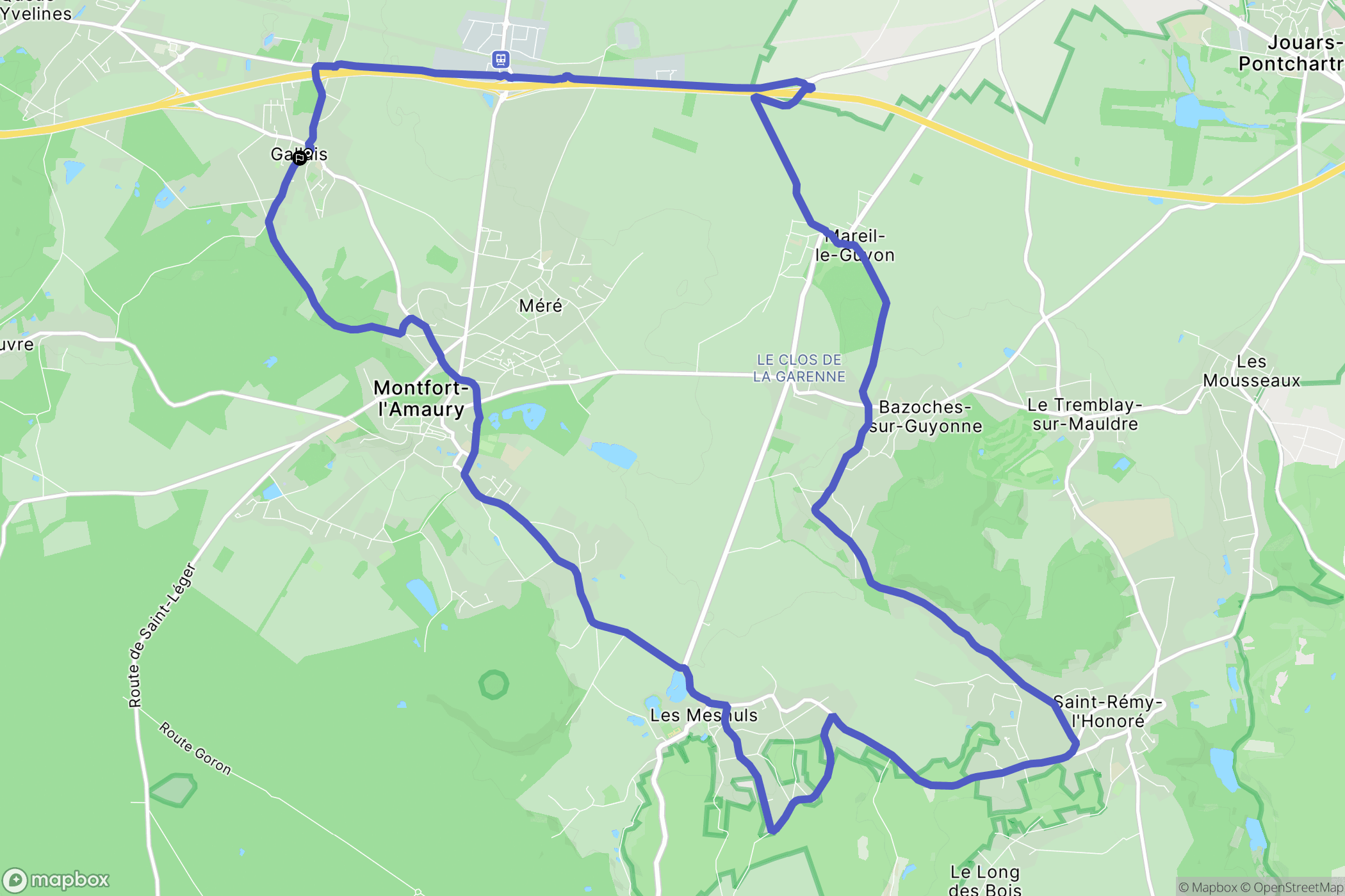 Galluis : carte du parcours de randonnée - France