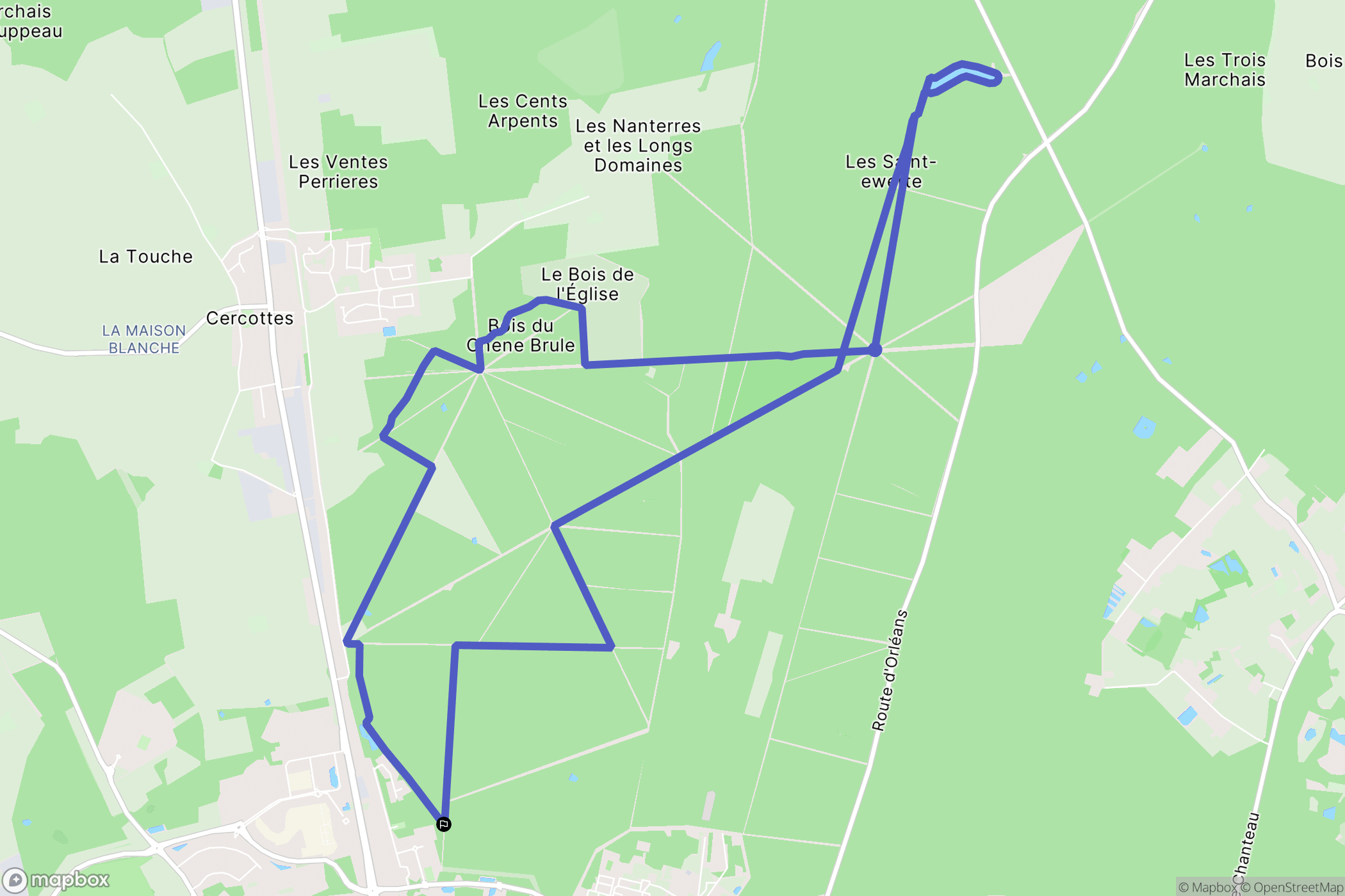 Saran : carte du parcours de randonnée - France