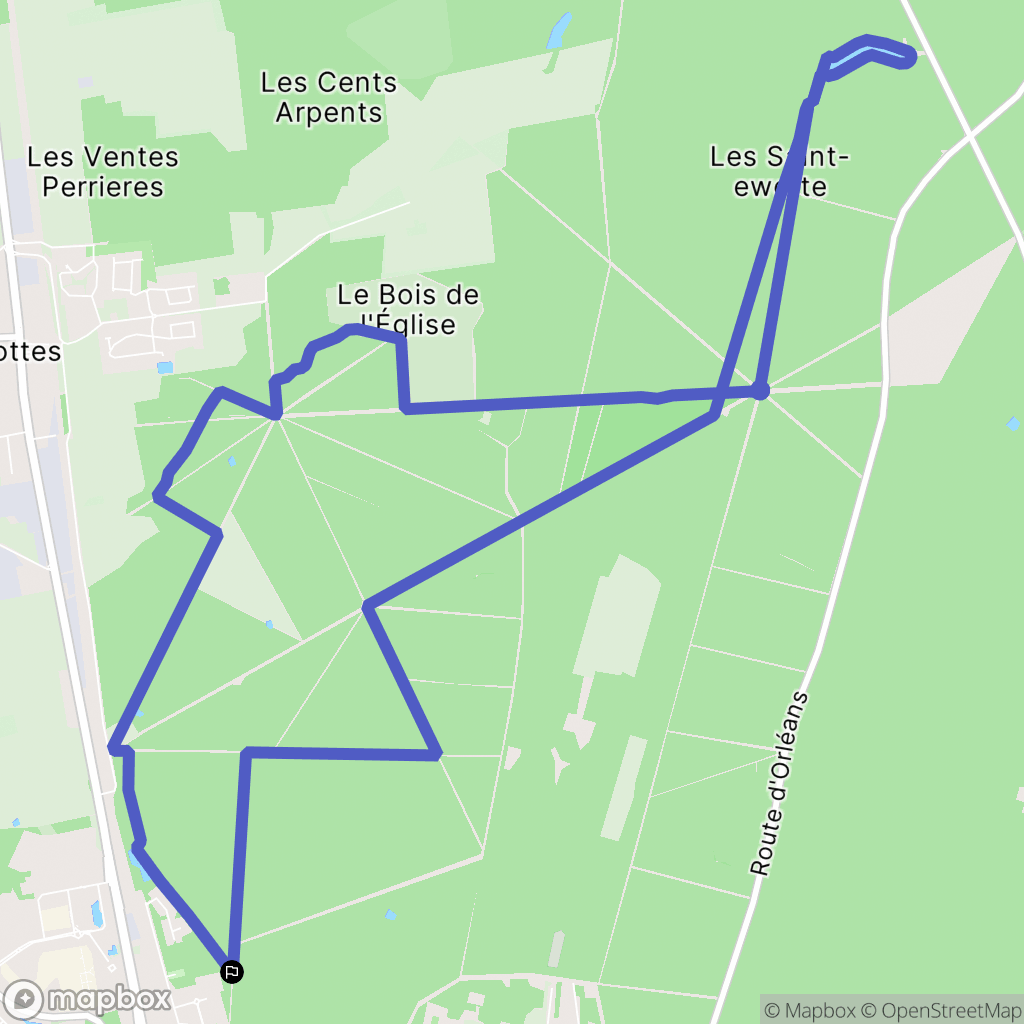 Saran : carte du parcours de randonnée - France