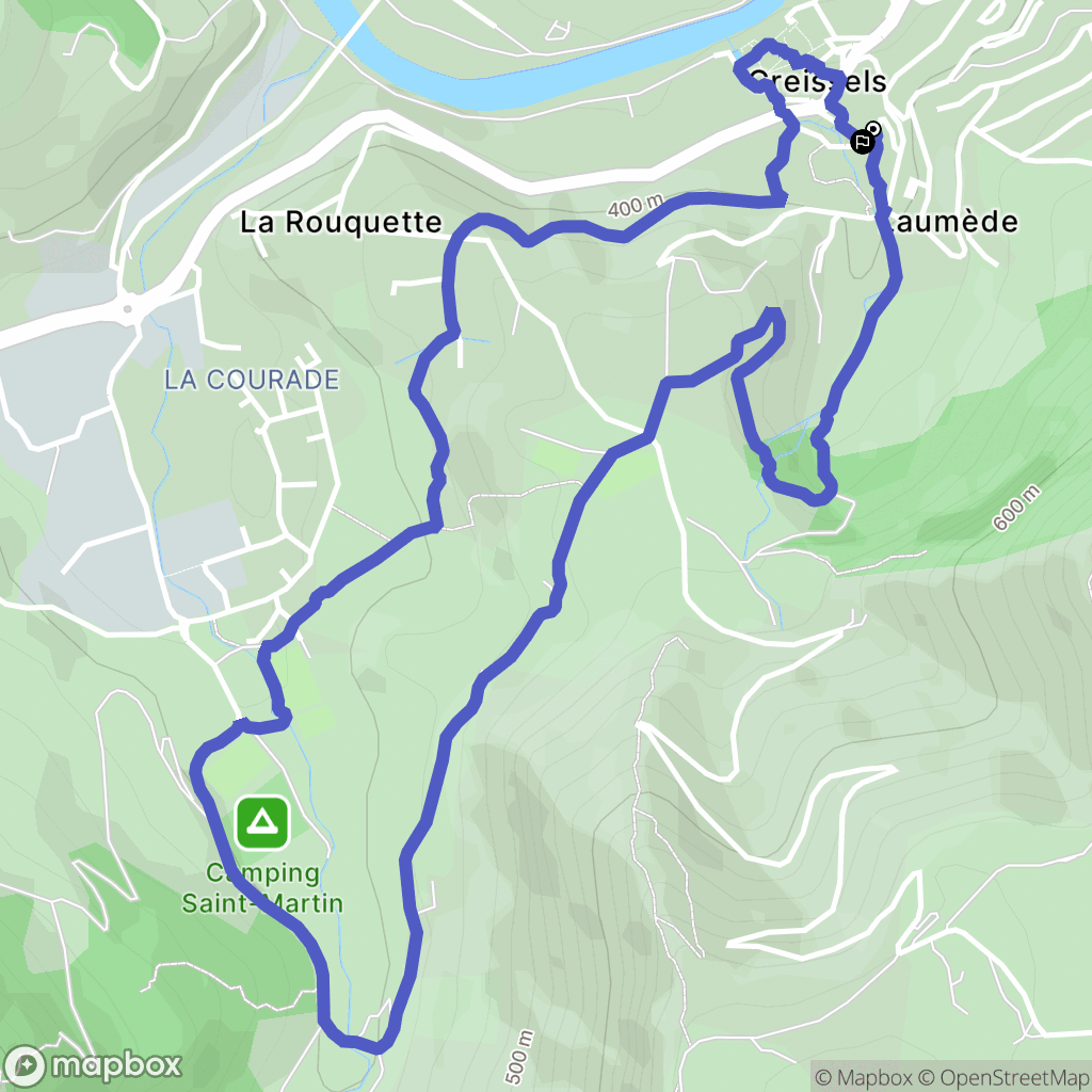 Creissels : carte du parcours de randonnée - France