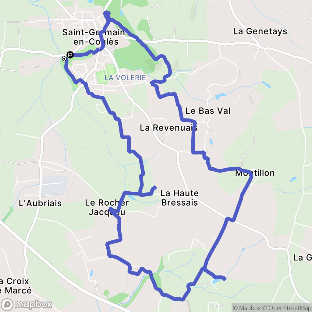 Saint-Germain-en-Coglès : carte du parcours de randonnée - France