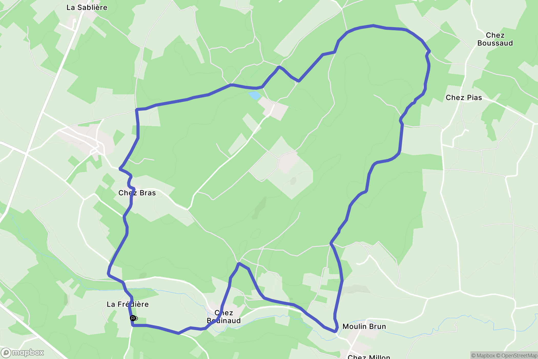 Saint-Hilaire-de-Villefranche : carte du parcours de randonnée - France