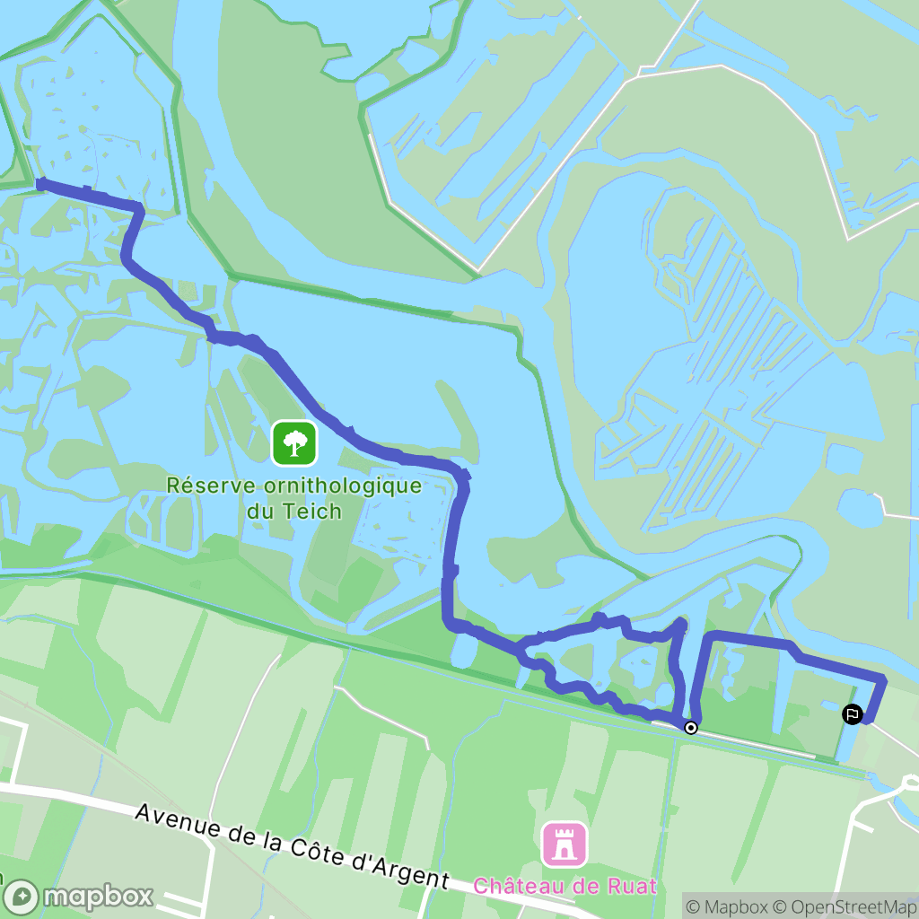 Le Teich : carte du parcours de randonnée - France