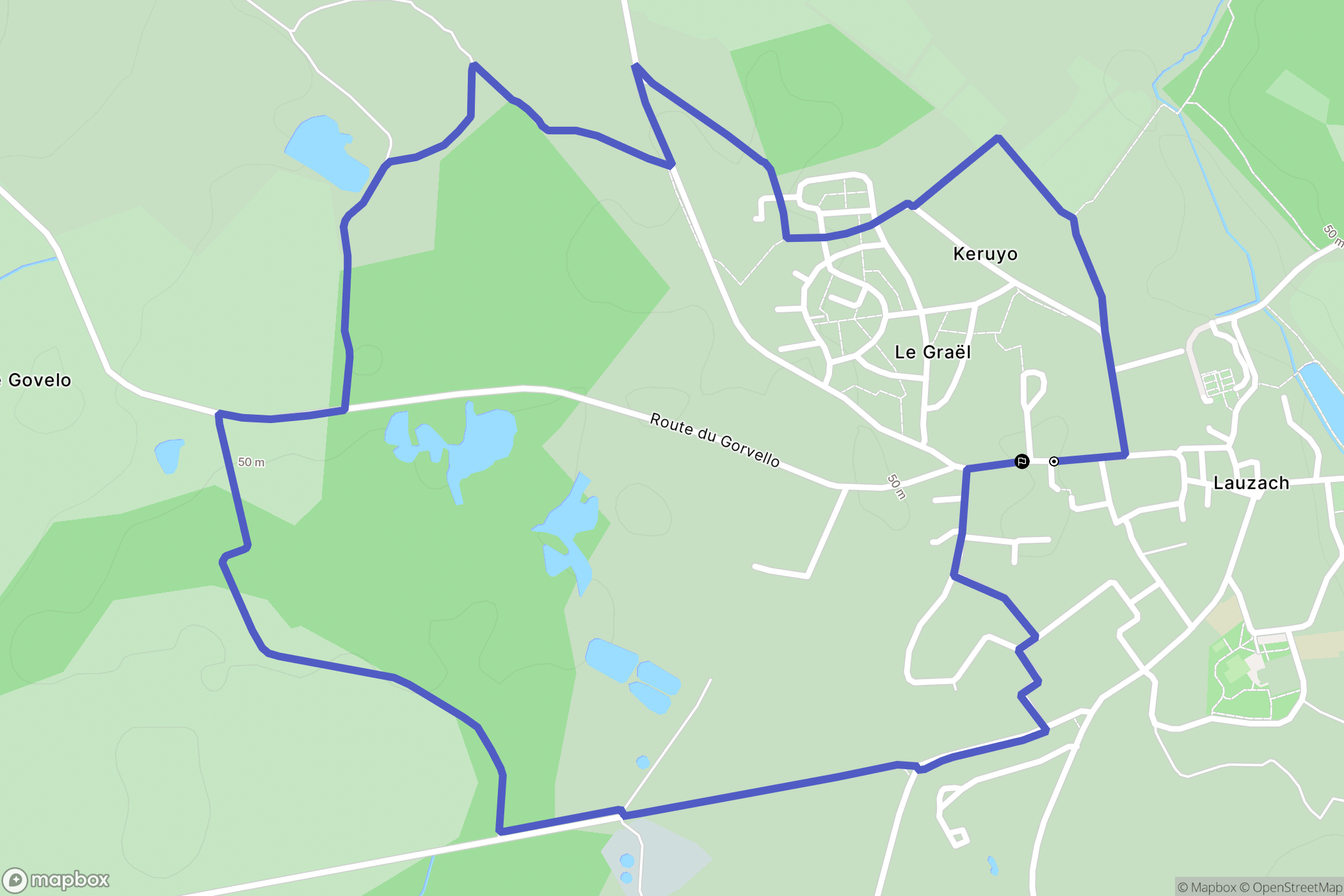 Lauzach : carte du parcours de randonnée - France