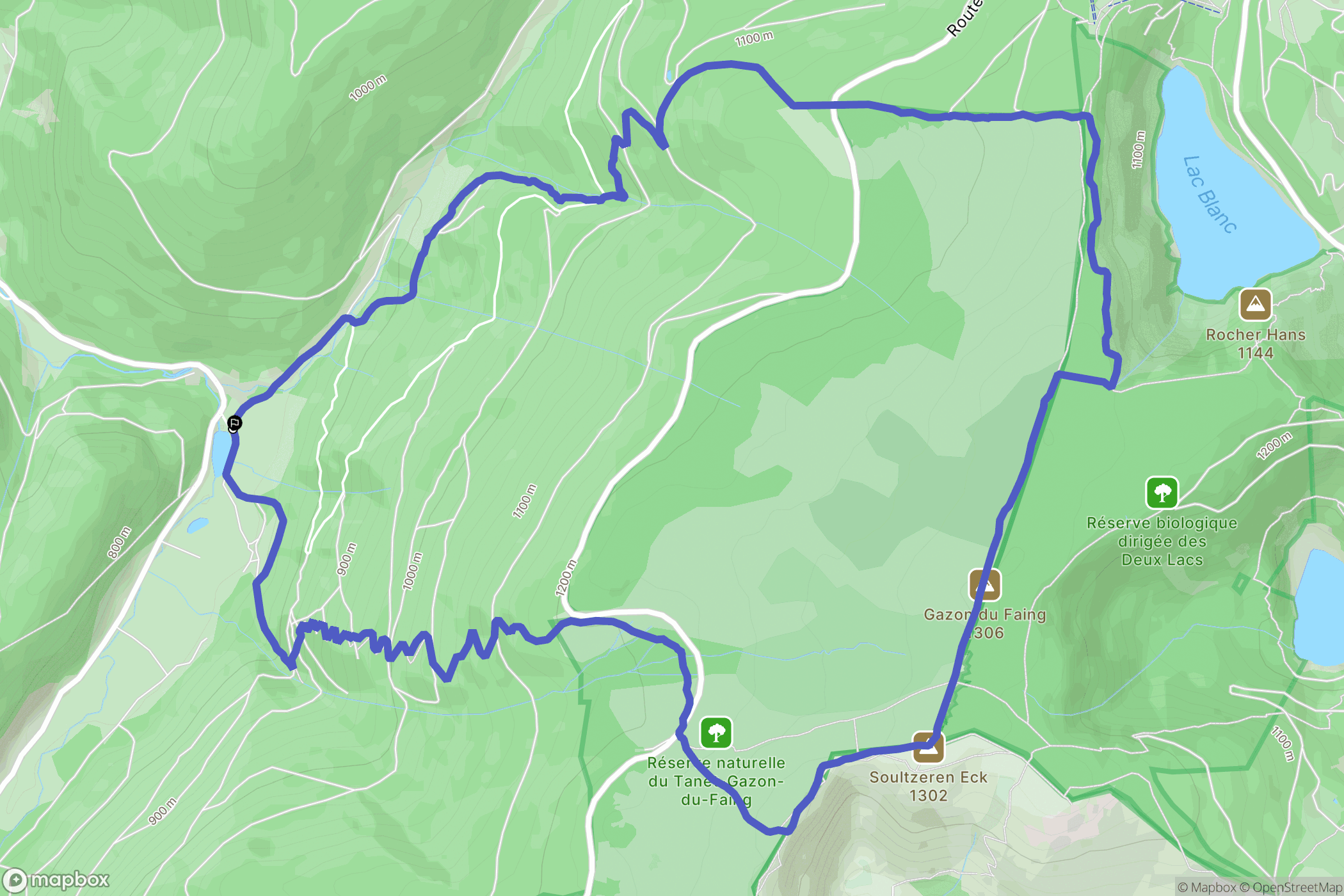 Plainfaing : carte du parcours de randonnée - France