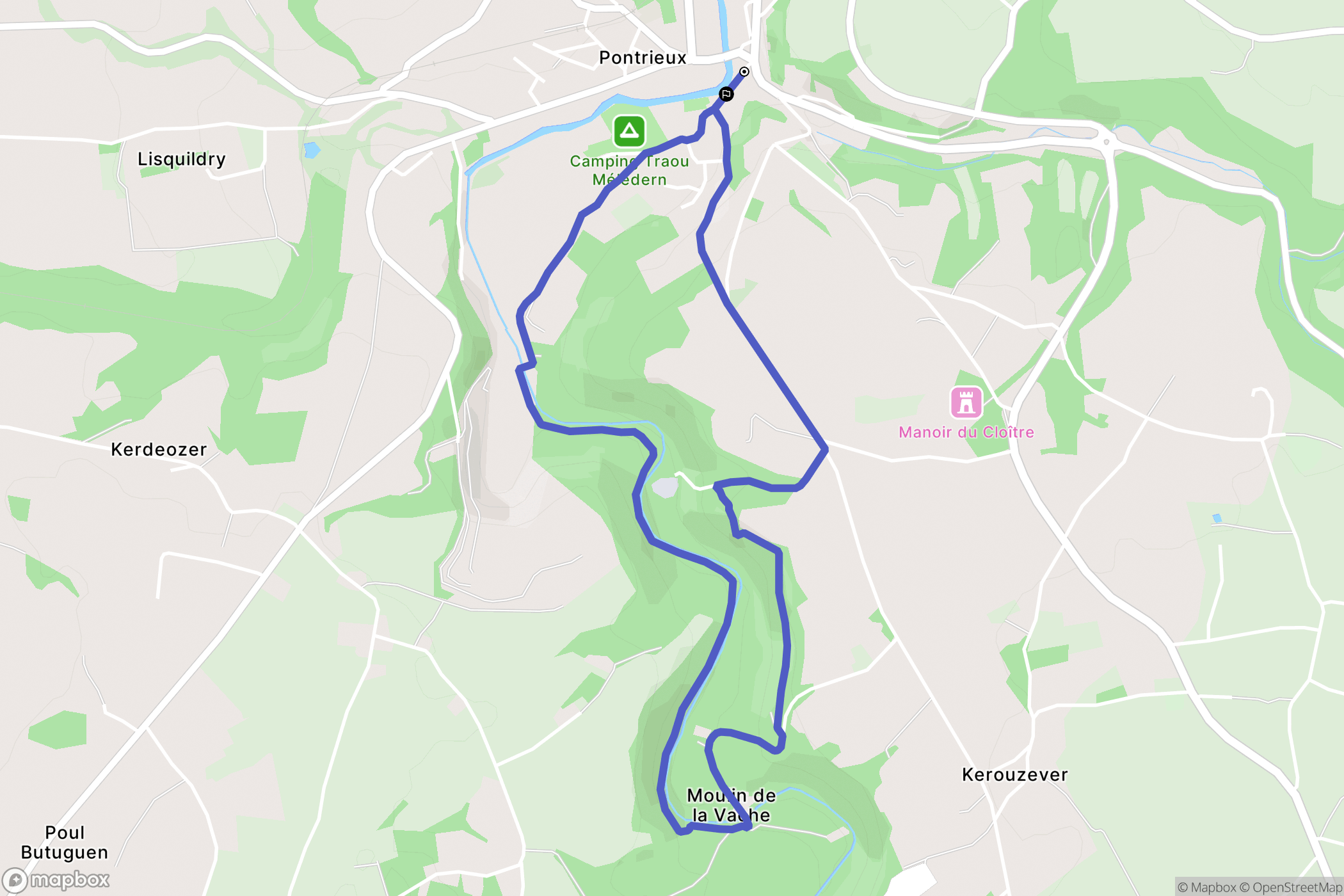 Pontrieux : carte du parcours de randonnée - France