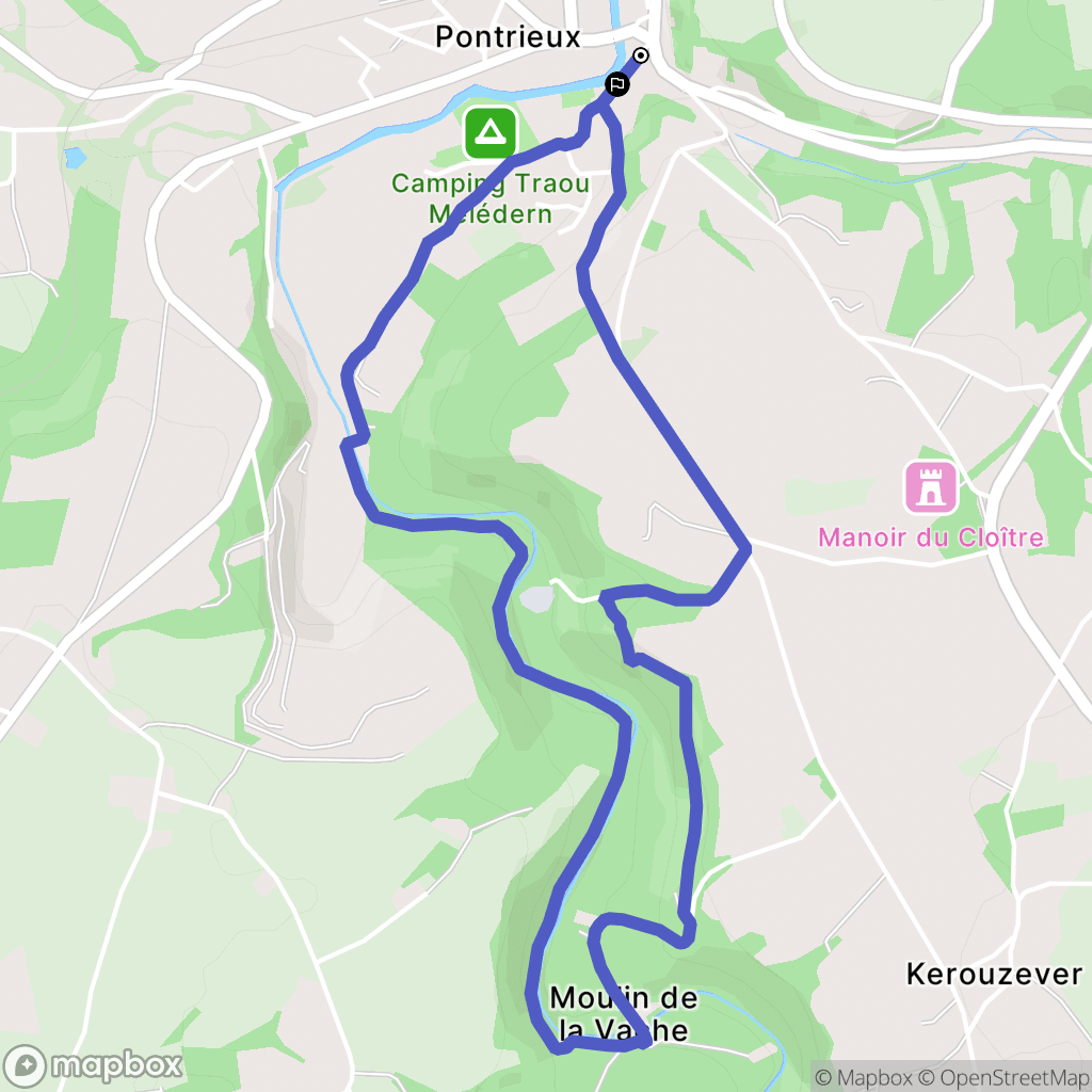 Pontrieux : carte du parcours de randonnée - France