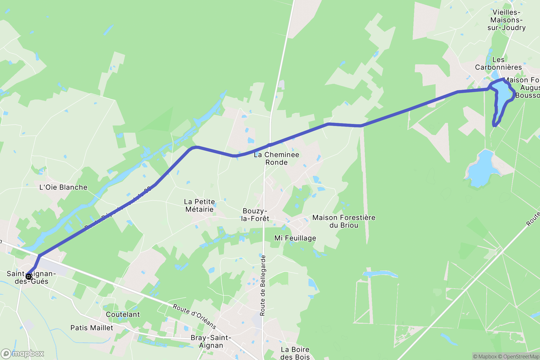 Bray-Saint-Aignan : carte du parcours de randonnée - France