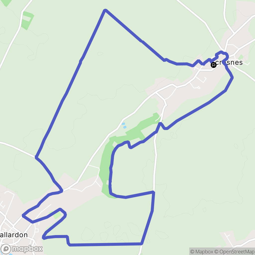 Écrosnes : carte du parcours de randonnée - France