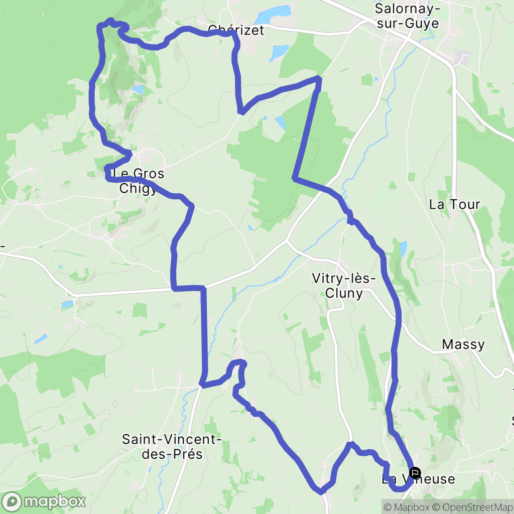 La Vineuse sur Fregande : carte du parcours de randonnée - France