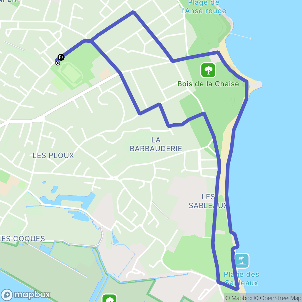 Noirmoutier-en-l'Île : carte du parcours de randonnée - France