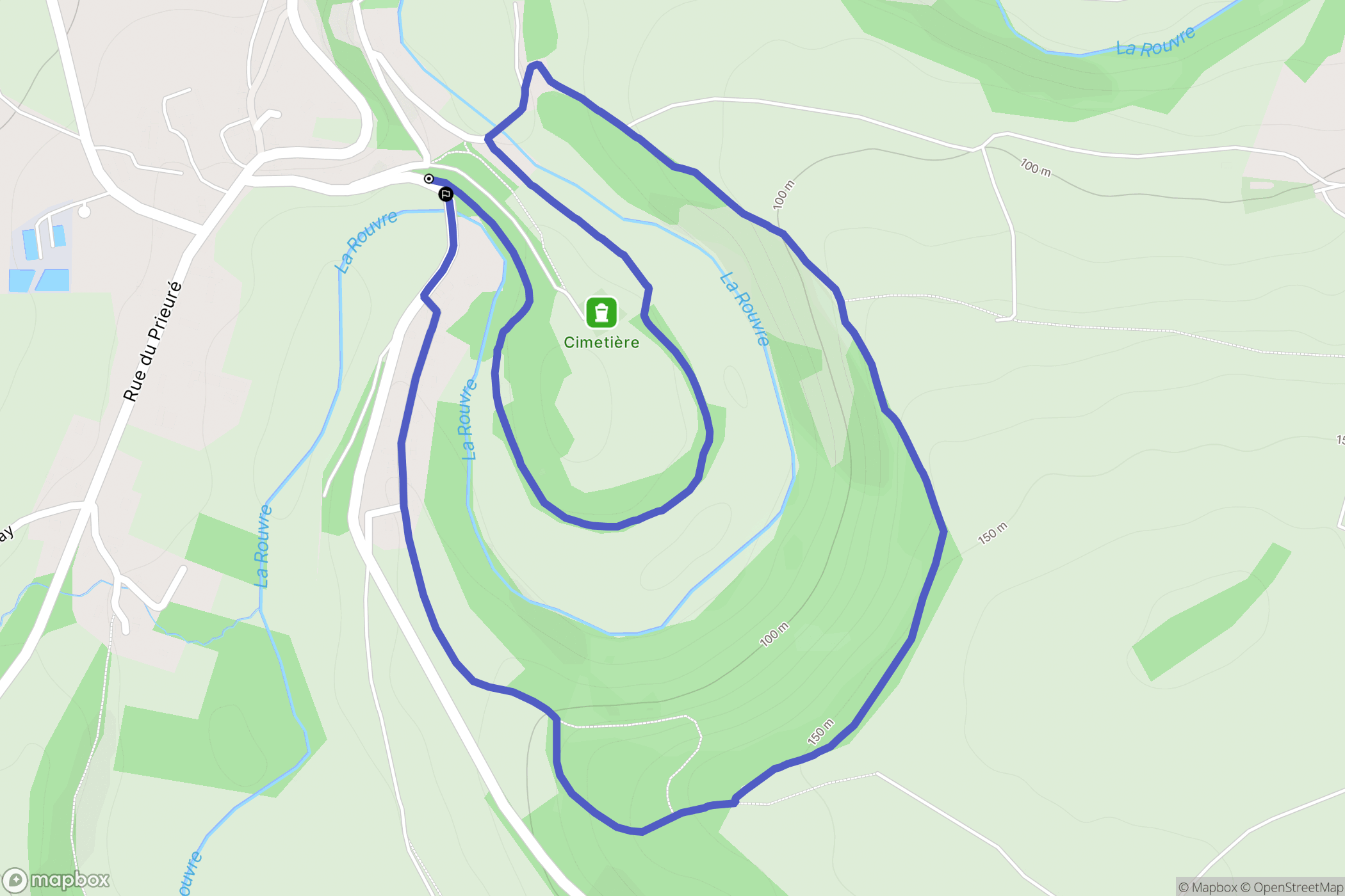 Ménil-Hubert-sur-Orne : carte du parcours de randonnée - France
