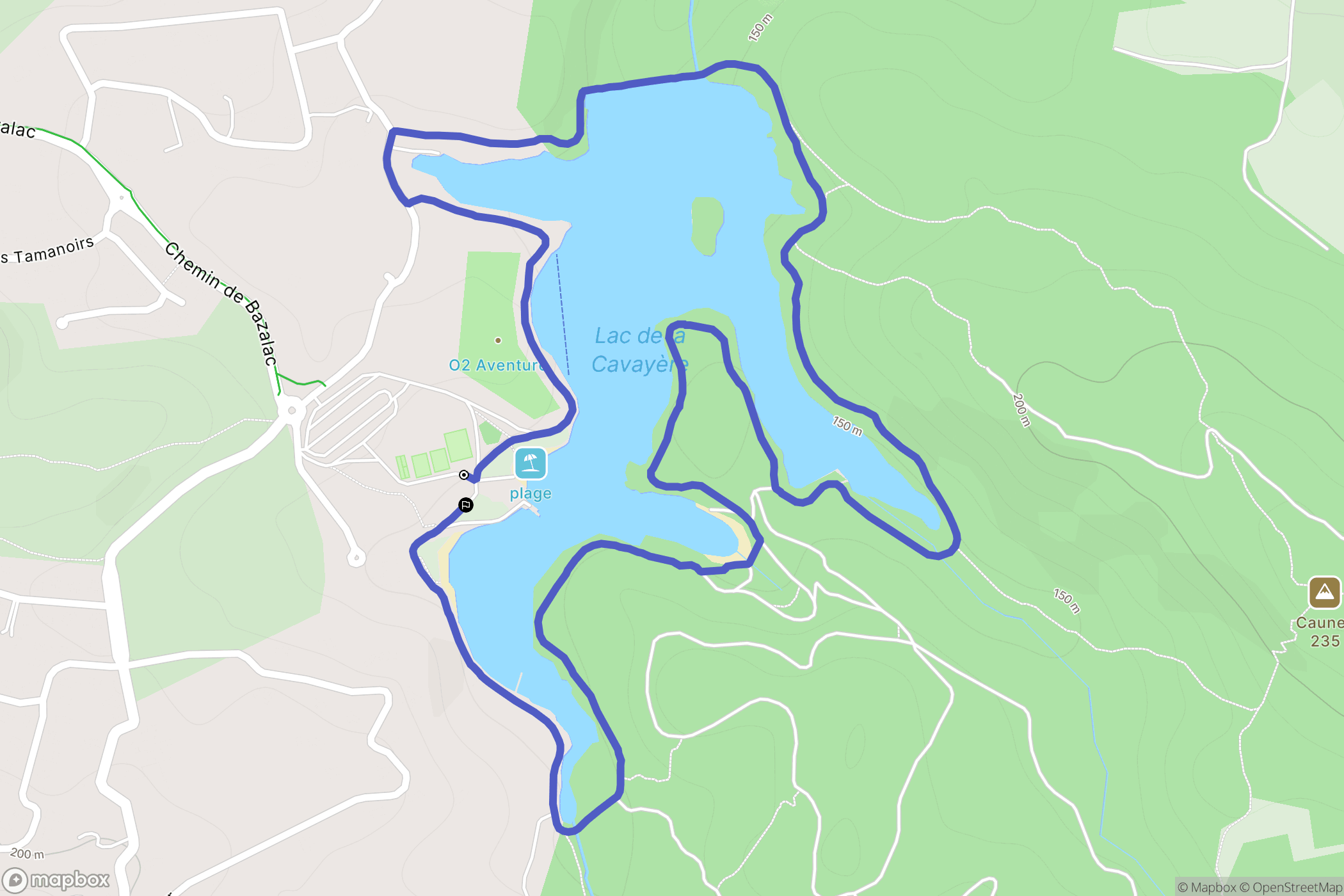 Carcassonne : carte du parcours de randonnée - France