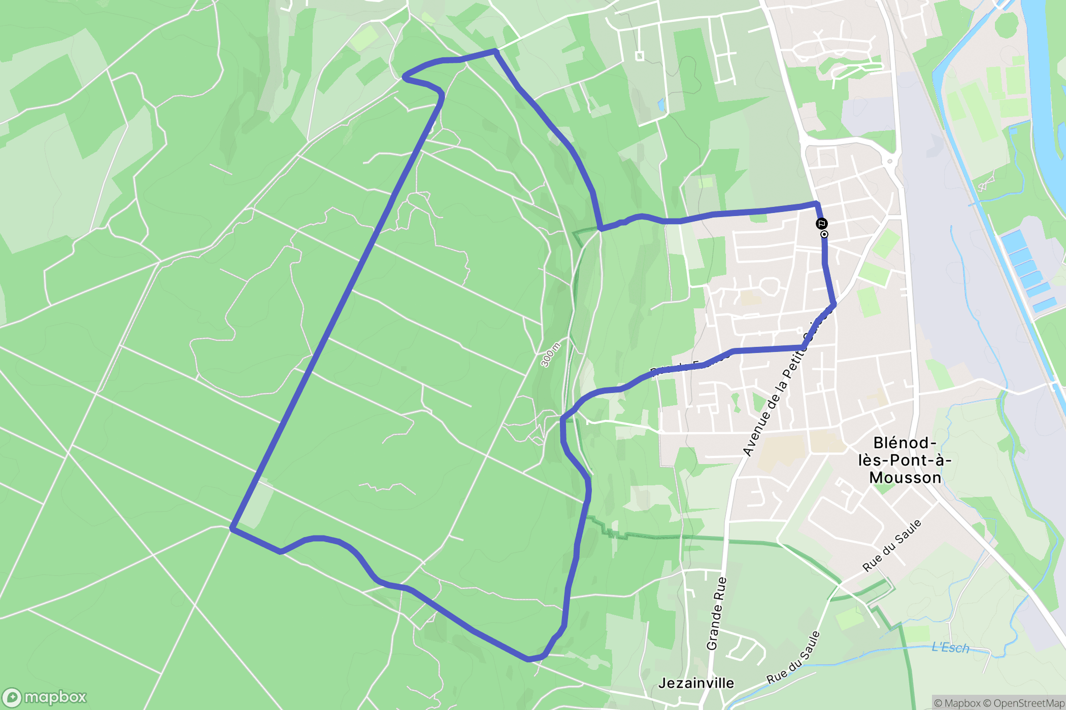 Blénod-lès-Pont-à-Mousson : carte du parcours de randonnée - France