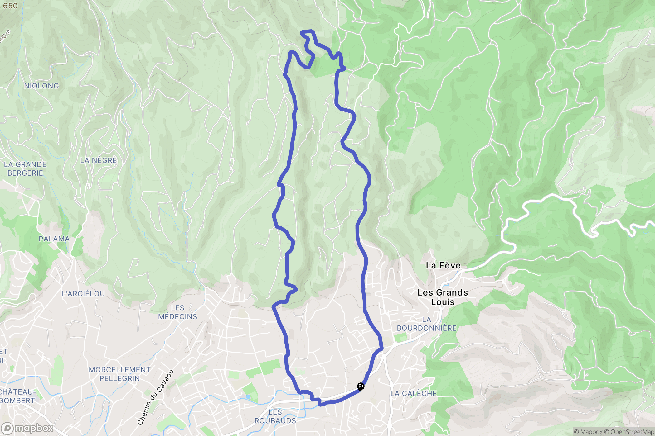 Allauch : carte du parcours de randonnée - France
