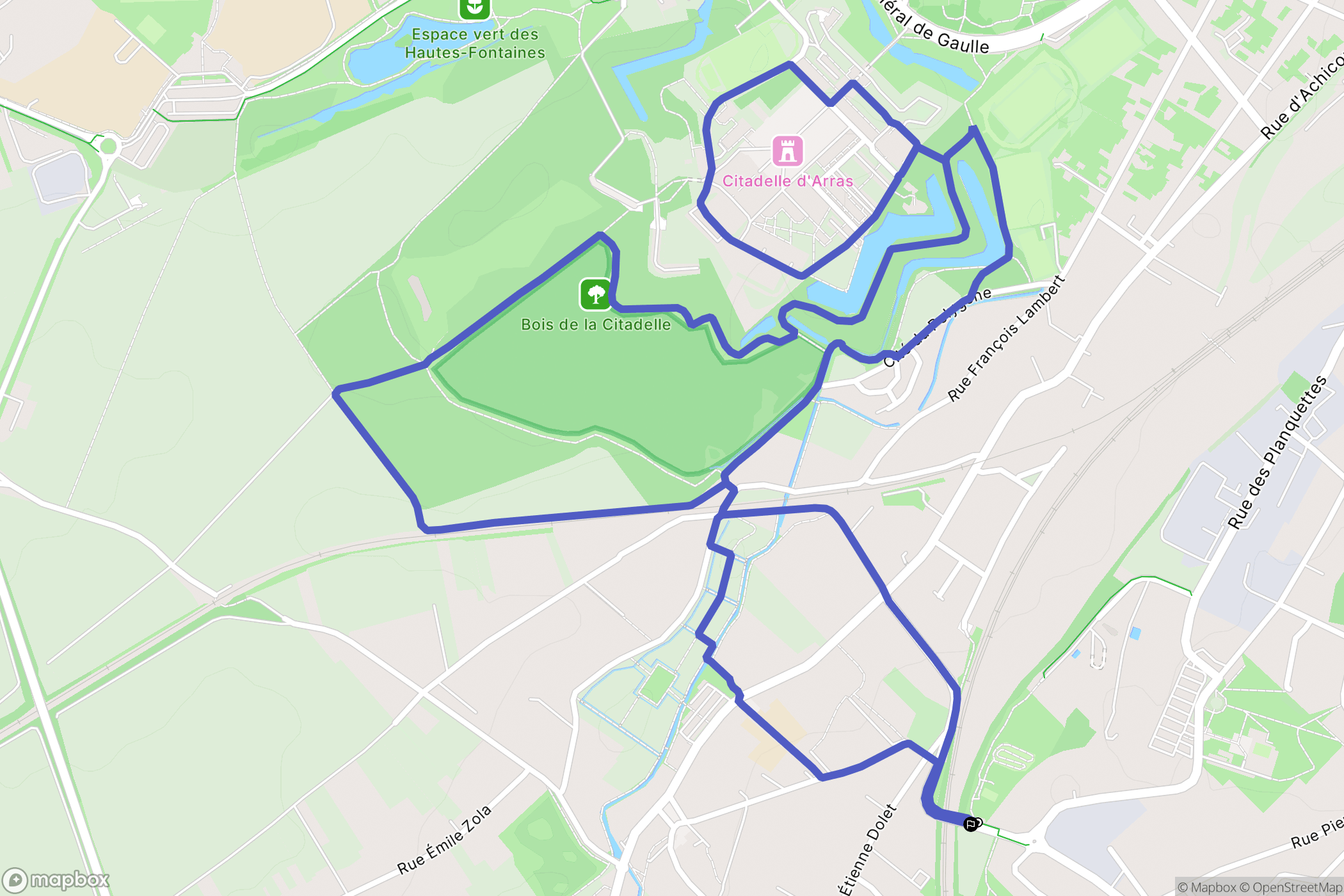 Achicourt : carte du parcours de randonnée - France