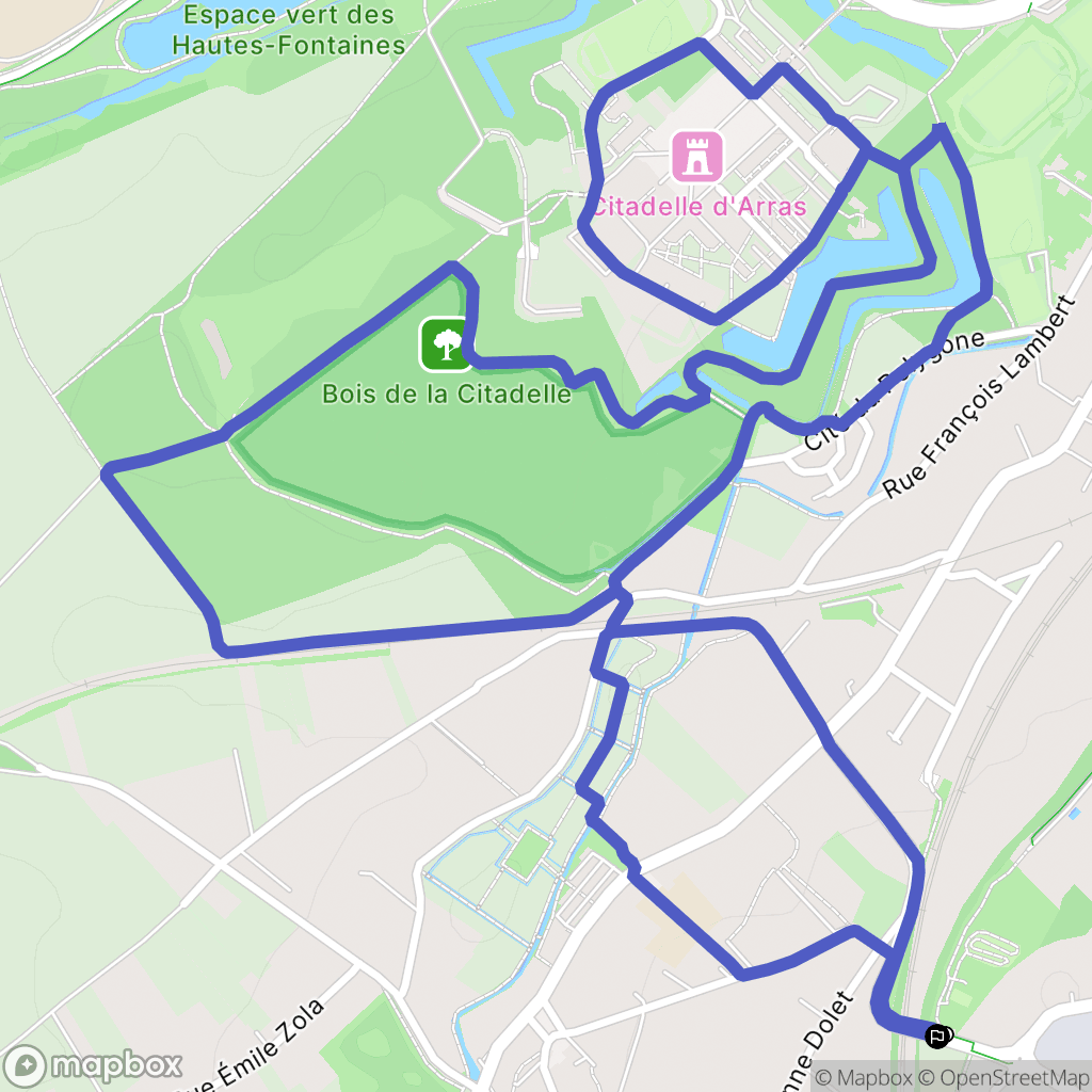 Achicourt : carte du parcours de randonnée - France