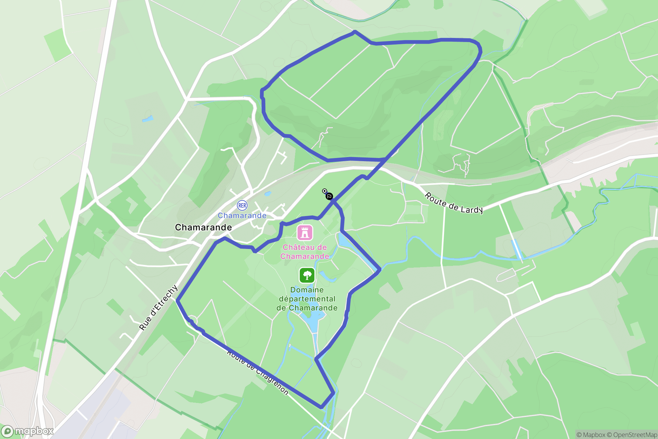 Chamarande : carte du parcours de randonnée - France