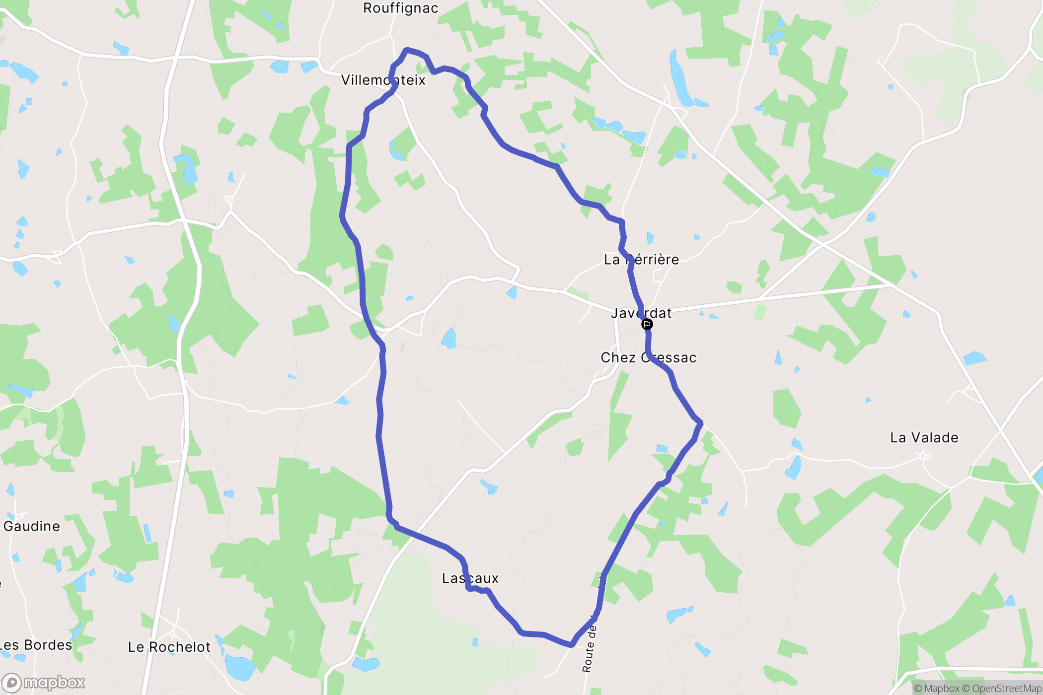 Javerdat : carte du parcours de randonnée - France