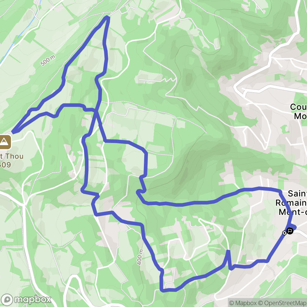 Saint-Romain-au-Mont-d'Or : carte du parcours de randonnée - France