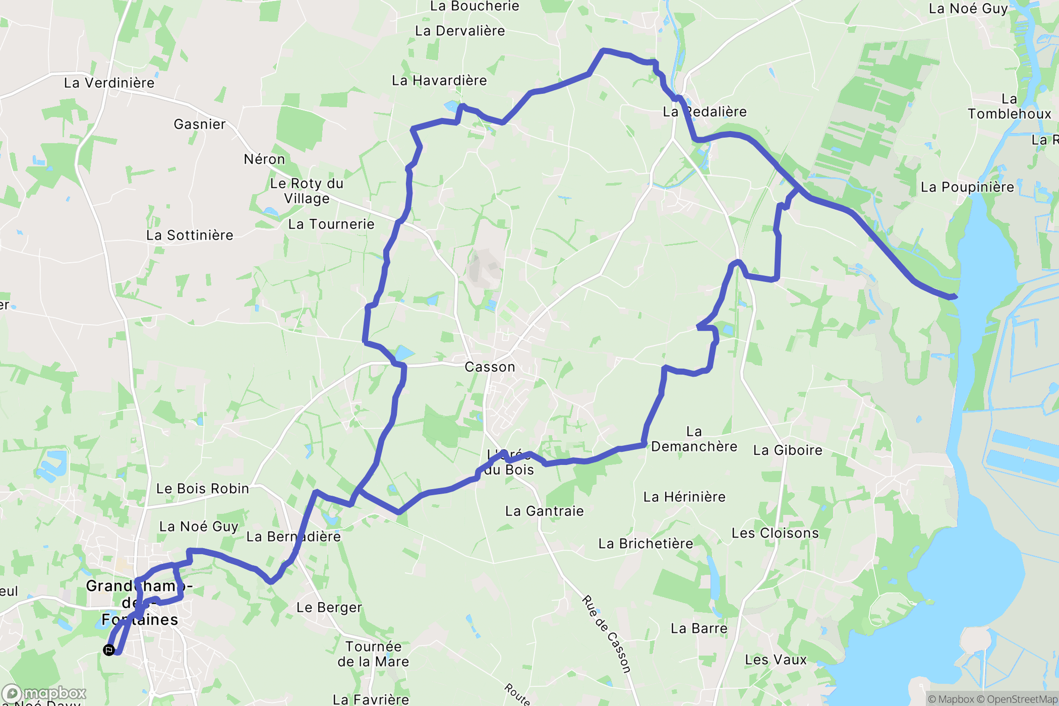 Grandchamp-des-Fontaines : carte du parcours de randonnée - France