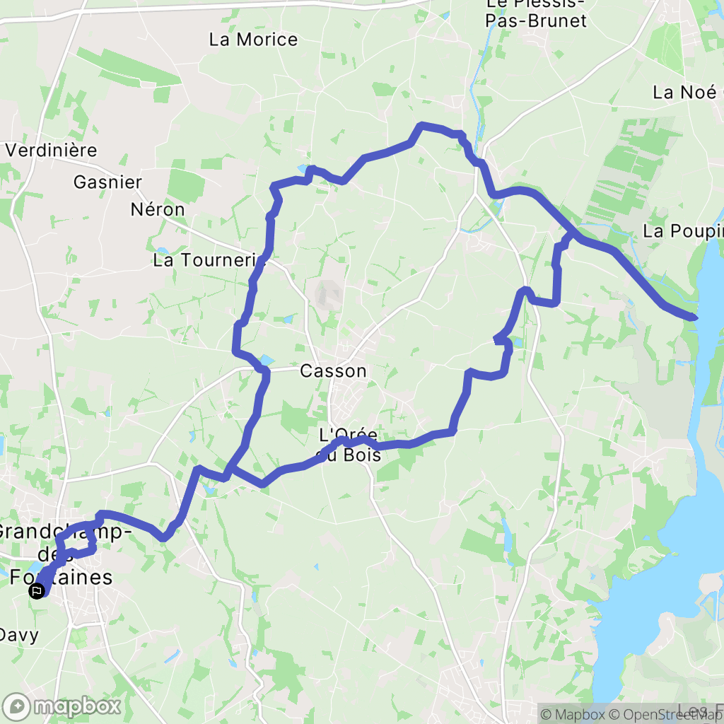 Grandchamp-des-Fontaines : carte du parcours de randonnée - France